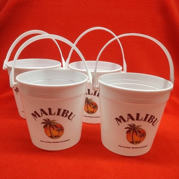 Malibu Dining 4 Malibu Rum Plastic Buckets Quart Size New Poshmark